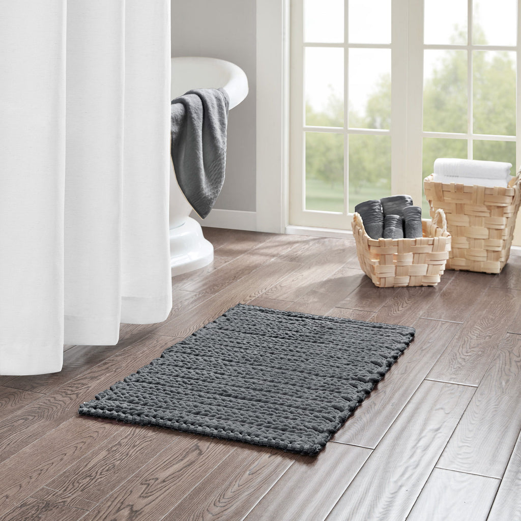 Lasso - 24" Chain Stitch Rug - Charcoal