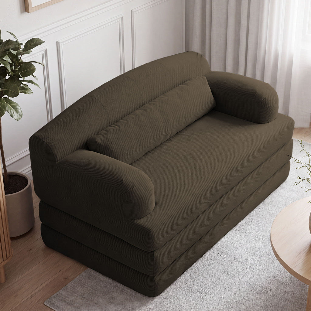 2 Seater Sofa Bed, Compact Foldable Floor Couch