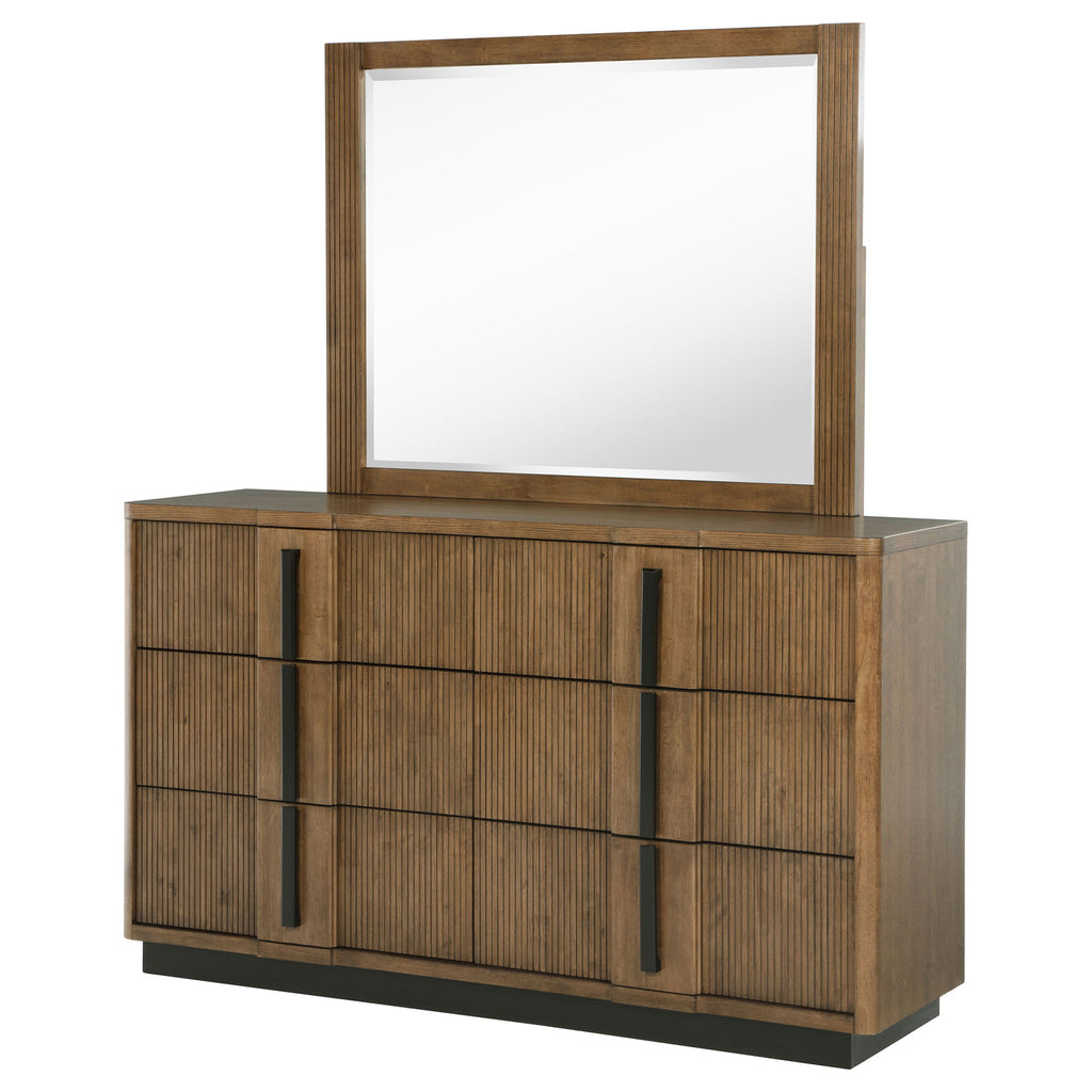 Moraga - 6 Drawer Dresser With Mirror - Ash Brown