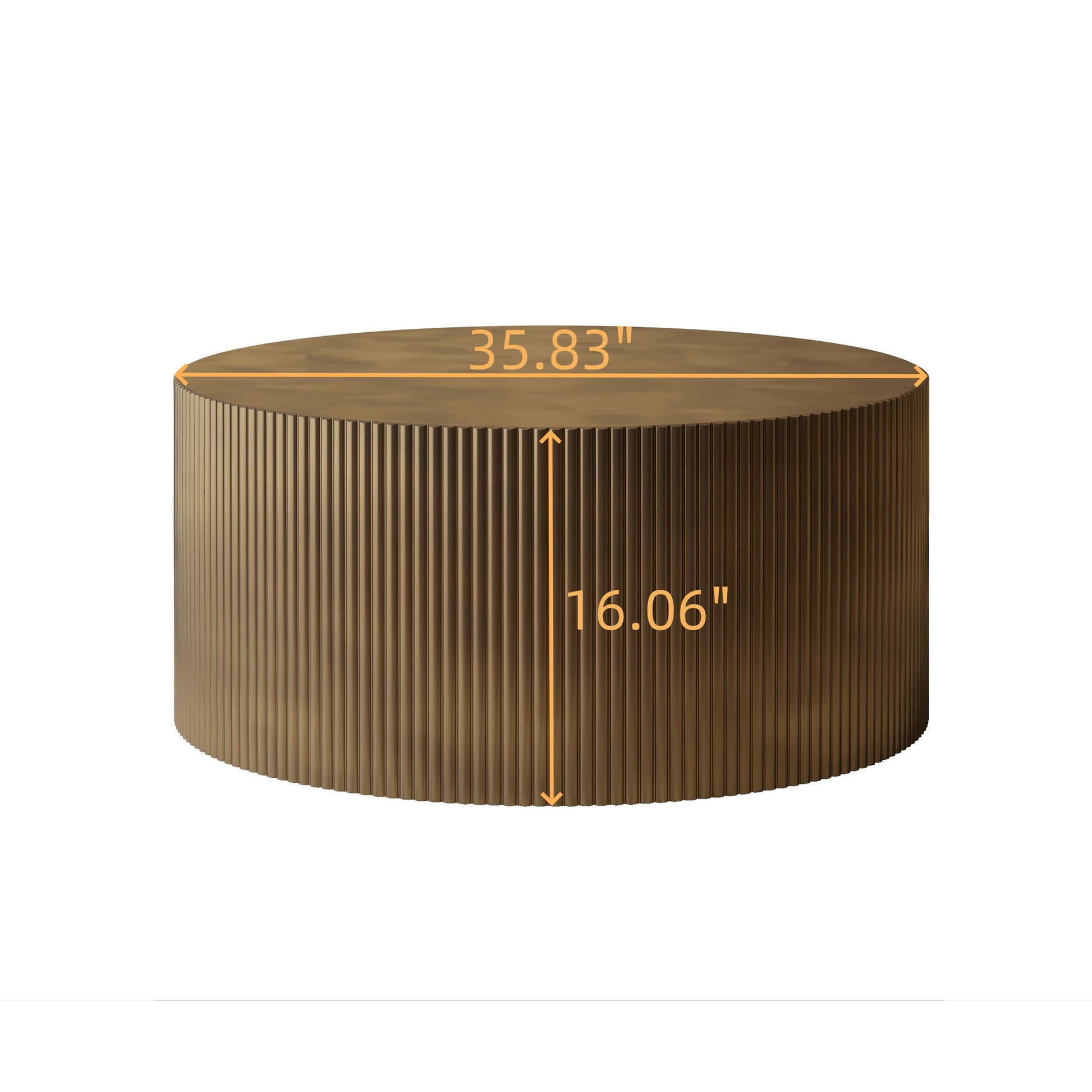Modern Wave Stripe Round Coffee Table With Spacious Top