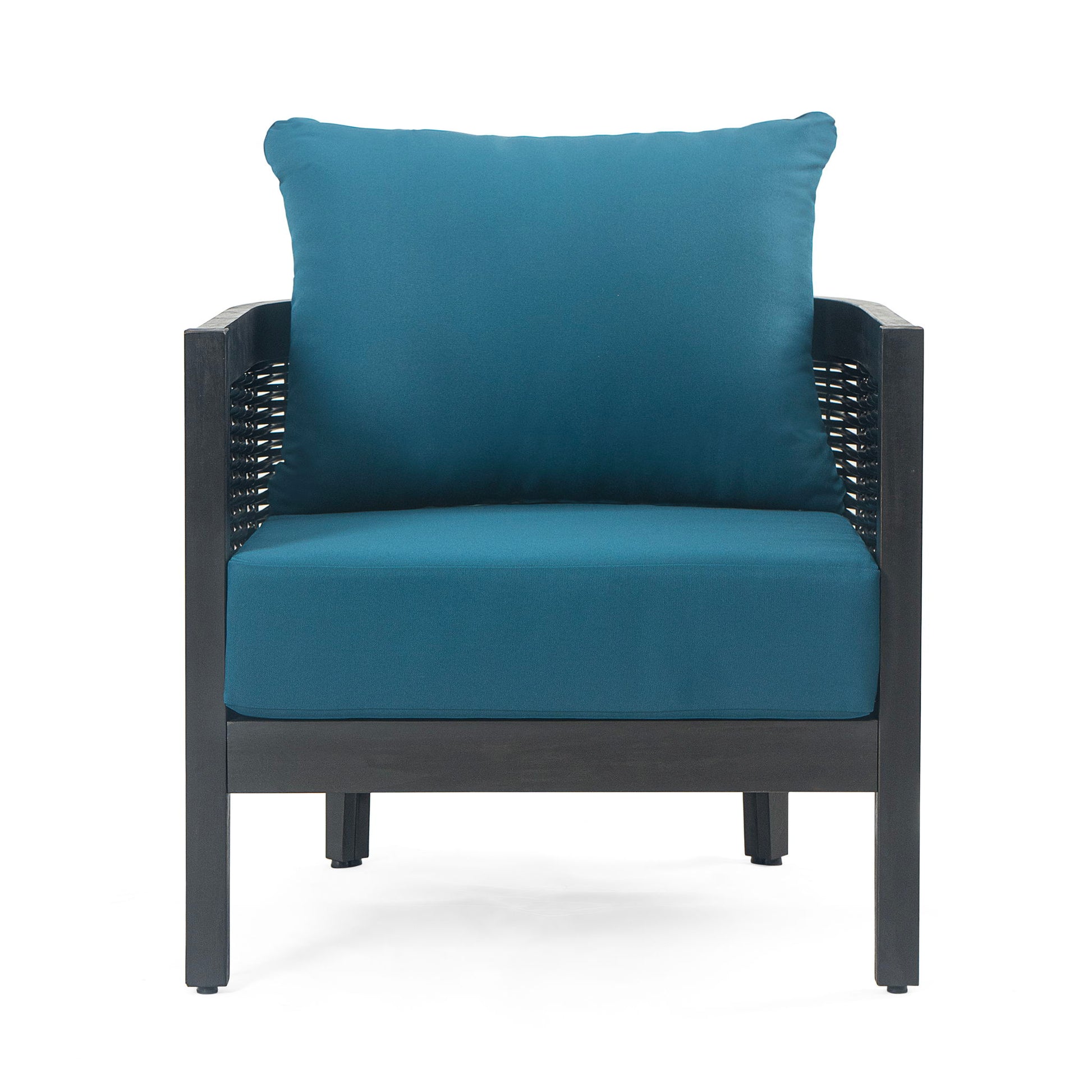 Outdoor Acacia Wood Club Chairs With Cushions