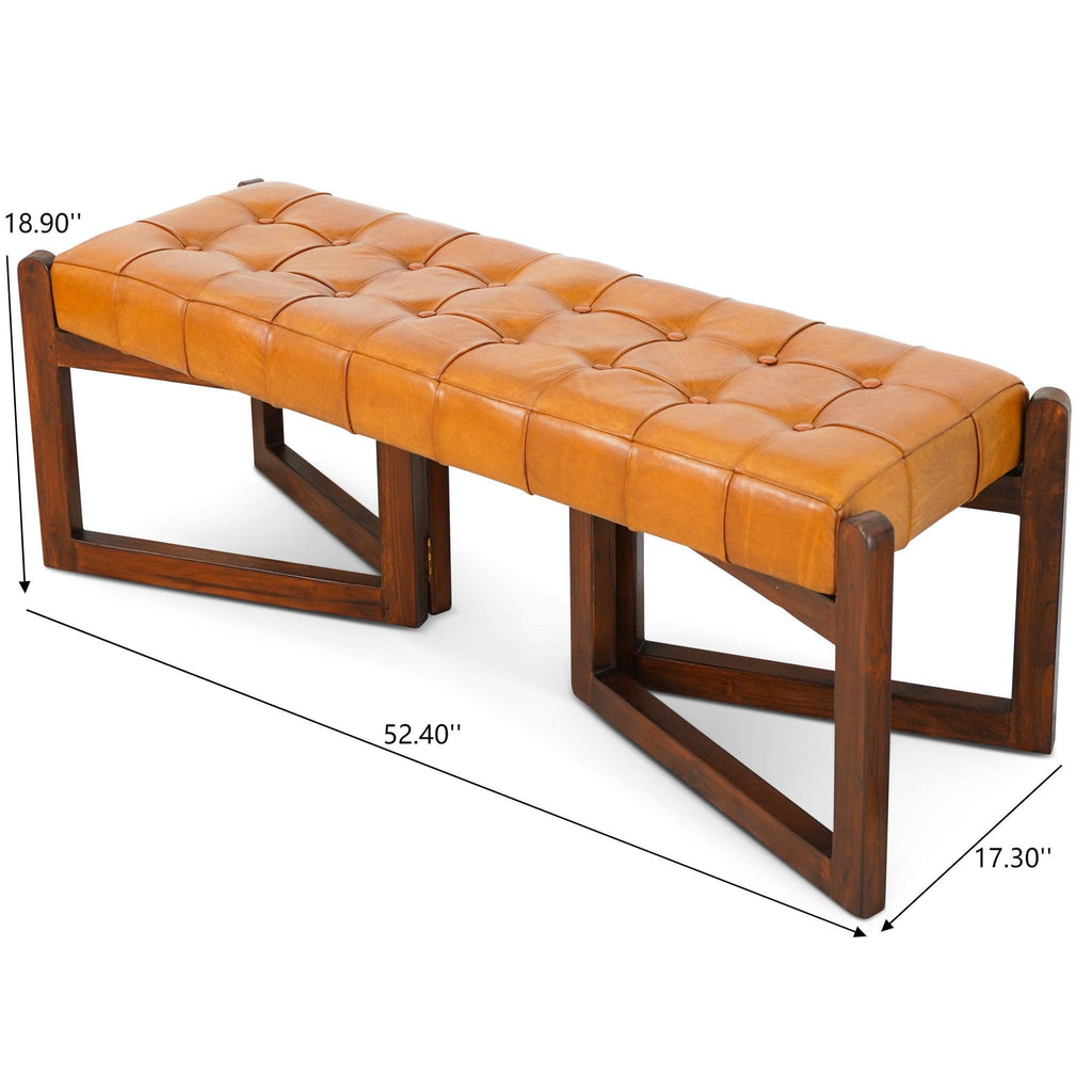 Riley - Bench - Brown / Rustic / Tan