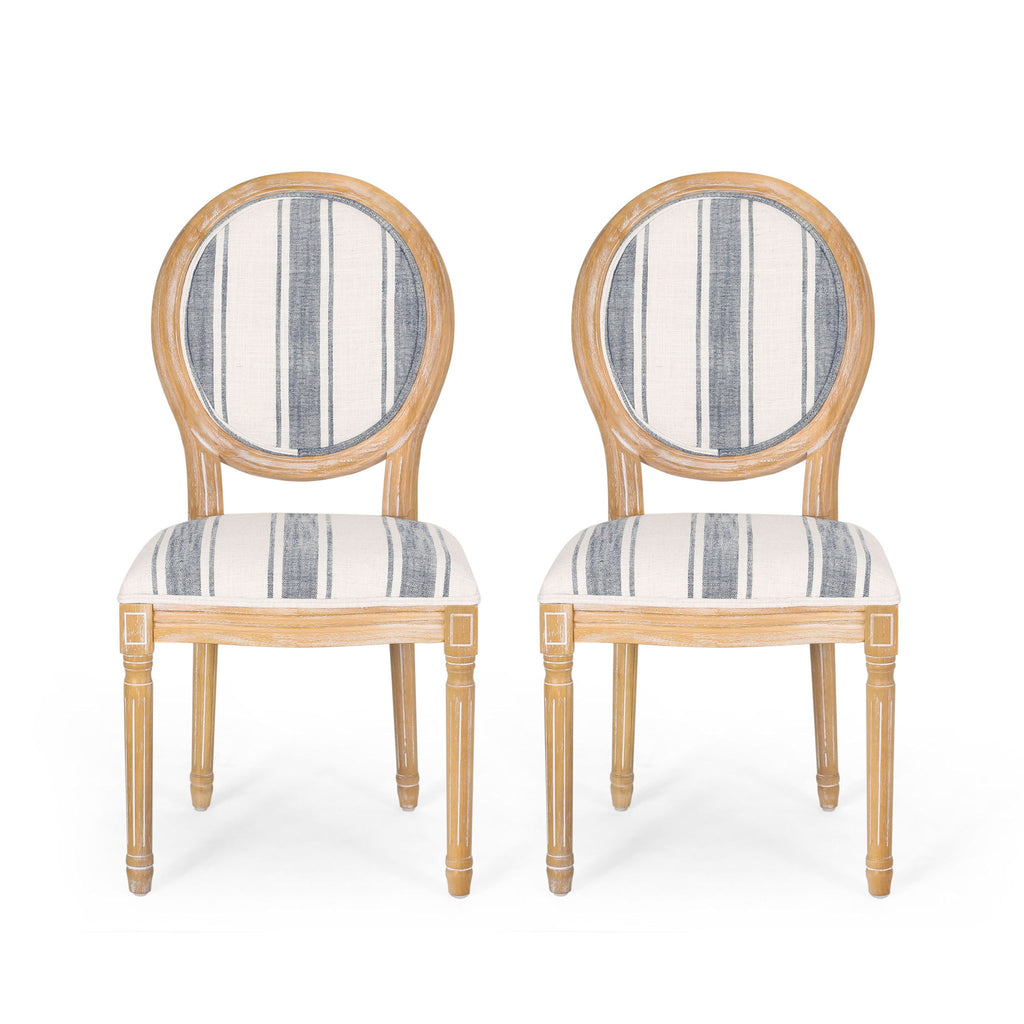 French Country Inspired Dining Chair With Iconic Round Backrest