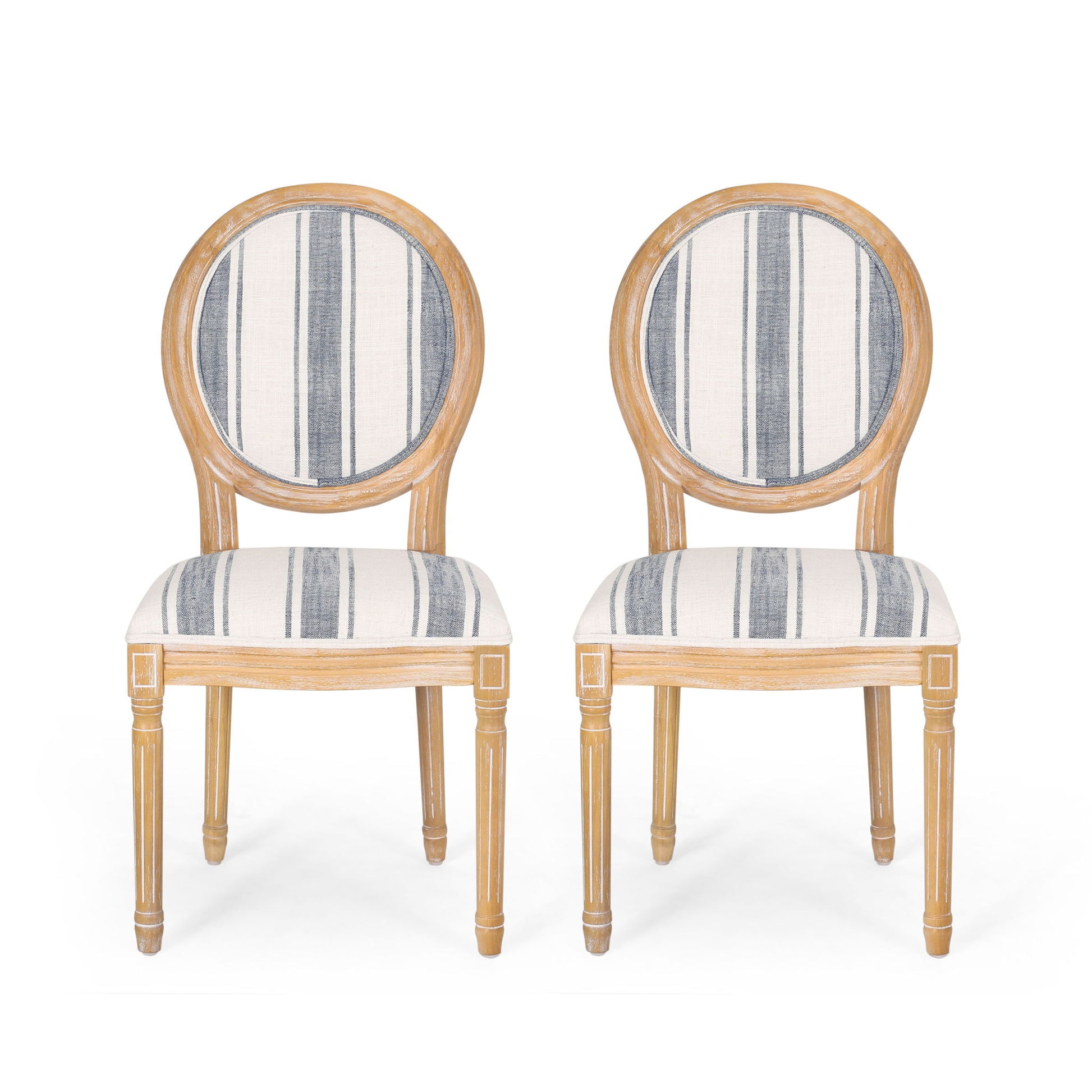 French Country Inspired Dining Chair With Iconic Round Backrest