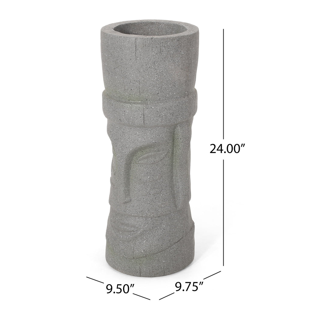 Classic Flower Planter With Magnesium Oxide Material - Stone Gray