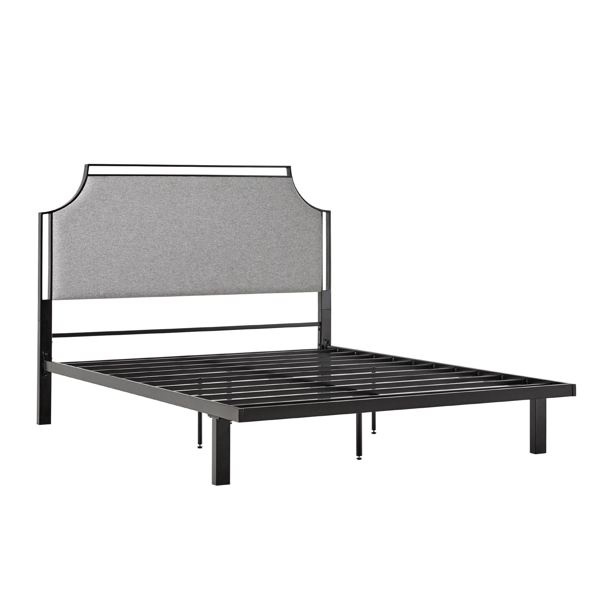 Daybreak - Queen Bed Frame Upholstered Metal - Gray