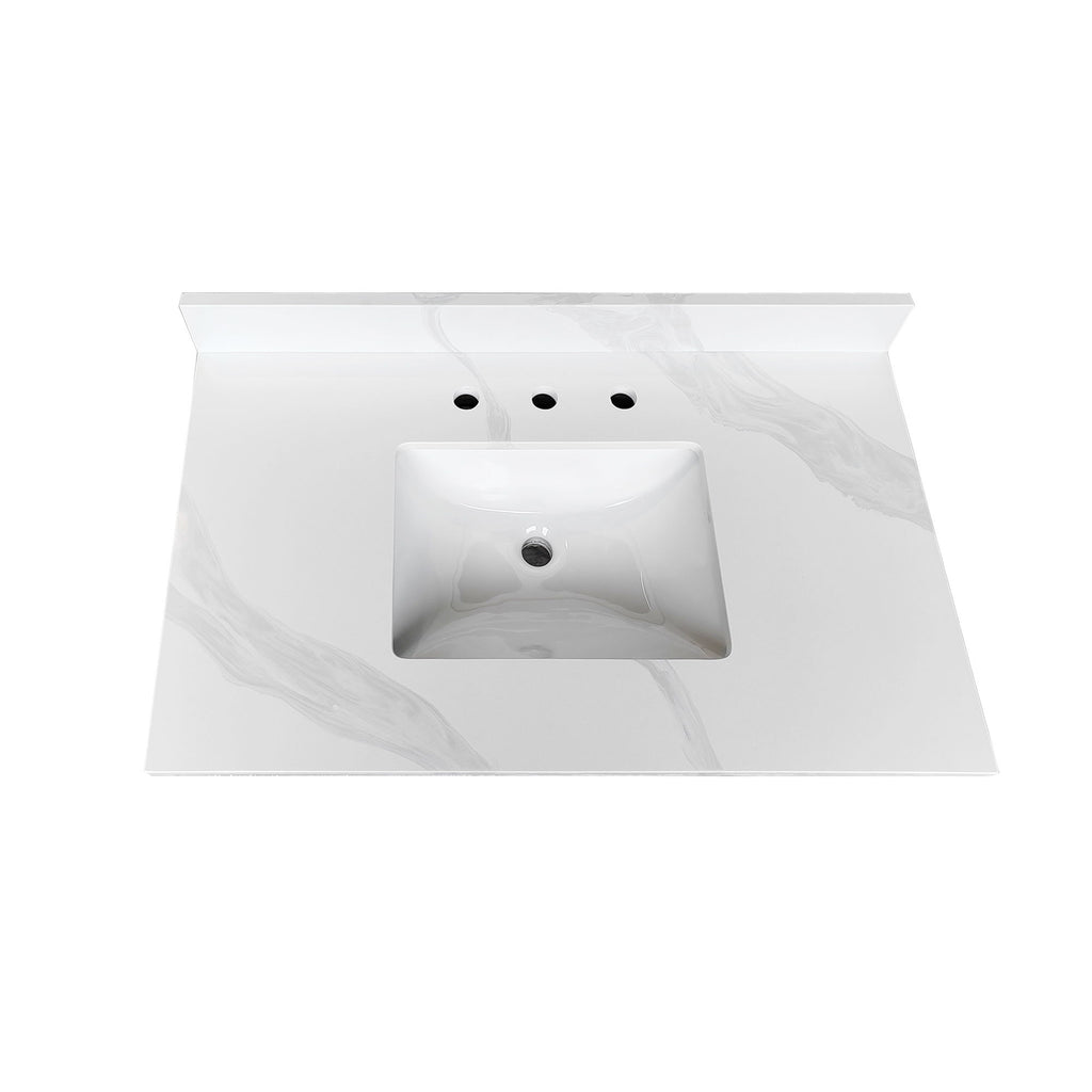 Bathroom Vanity Top With Undermount Sink, 3 Pre Drilled Holes