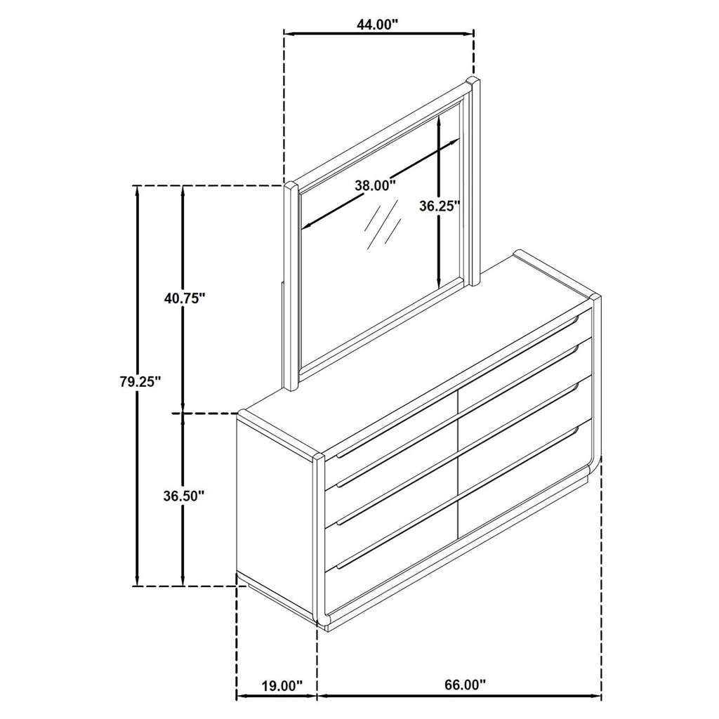 Bangor - 8 Drawer Dresser With Mirror Set - Black