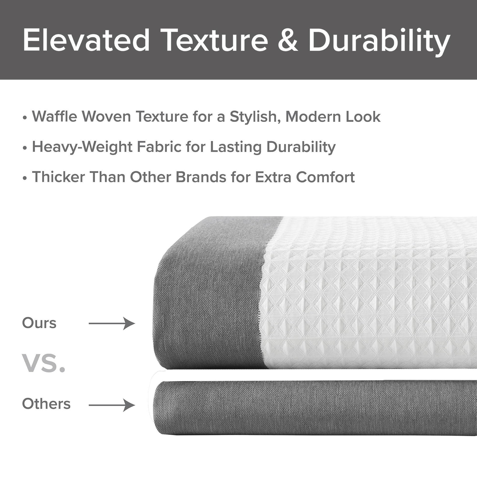 Spa Waffle - 72" x 78" Shower Curtain With 3M Treatment - Charcoal