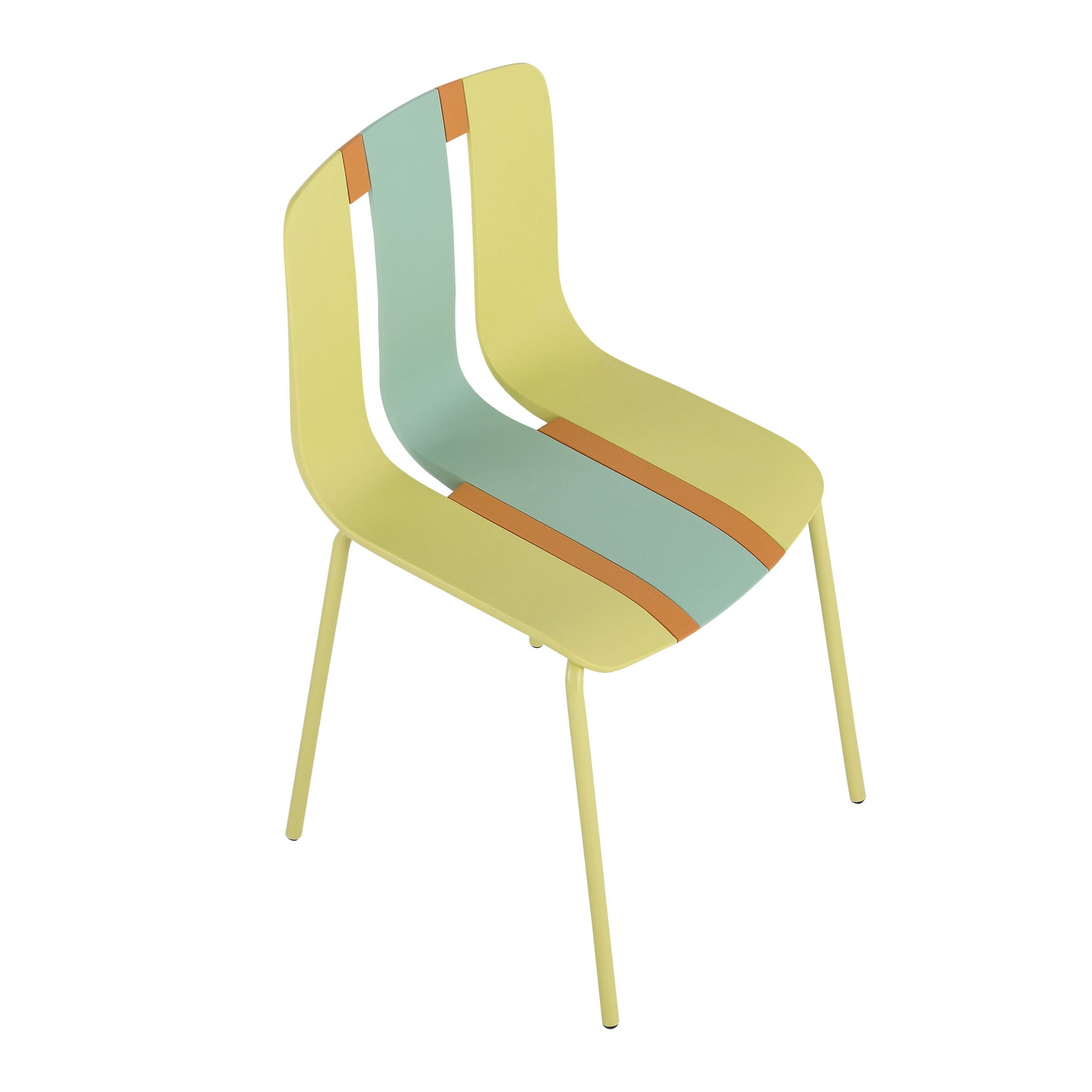 Modern Striped Blocking Single Chairs, Waterproof And Fade Resistant (Set of 4)