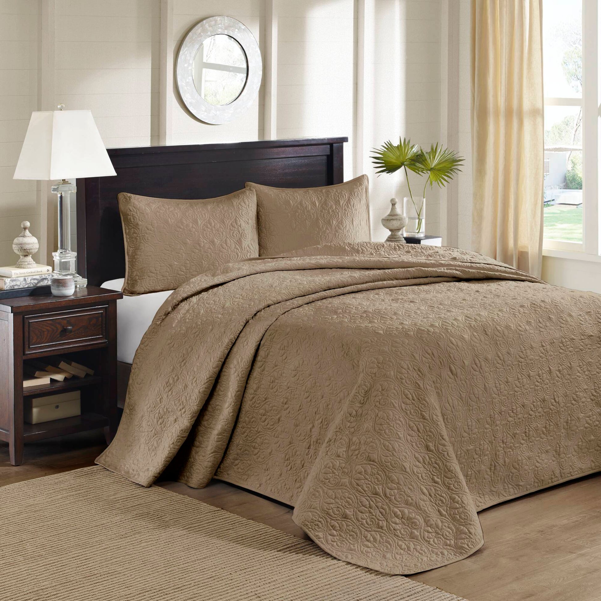 Quebec - King Reversible Bedspread Set - Neutral