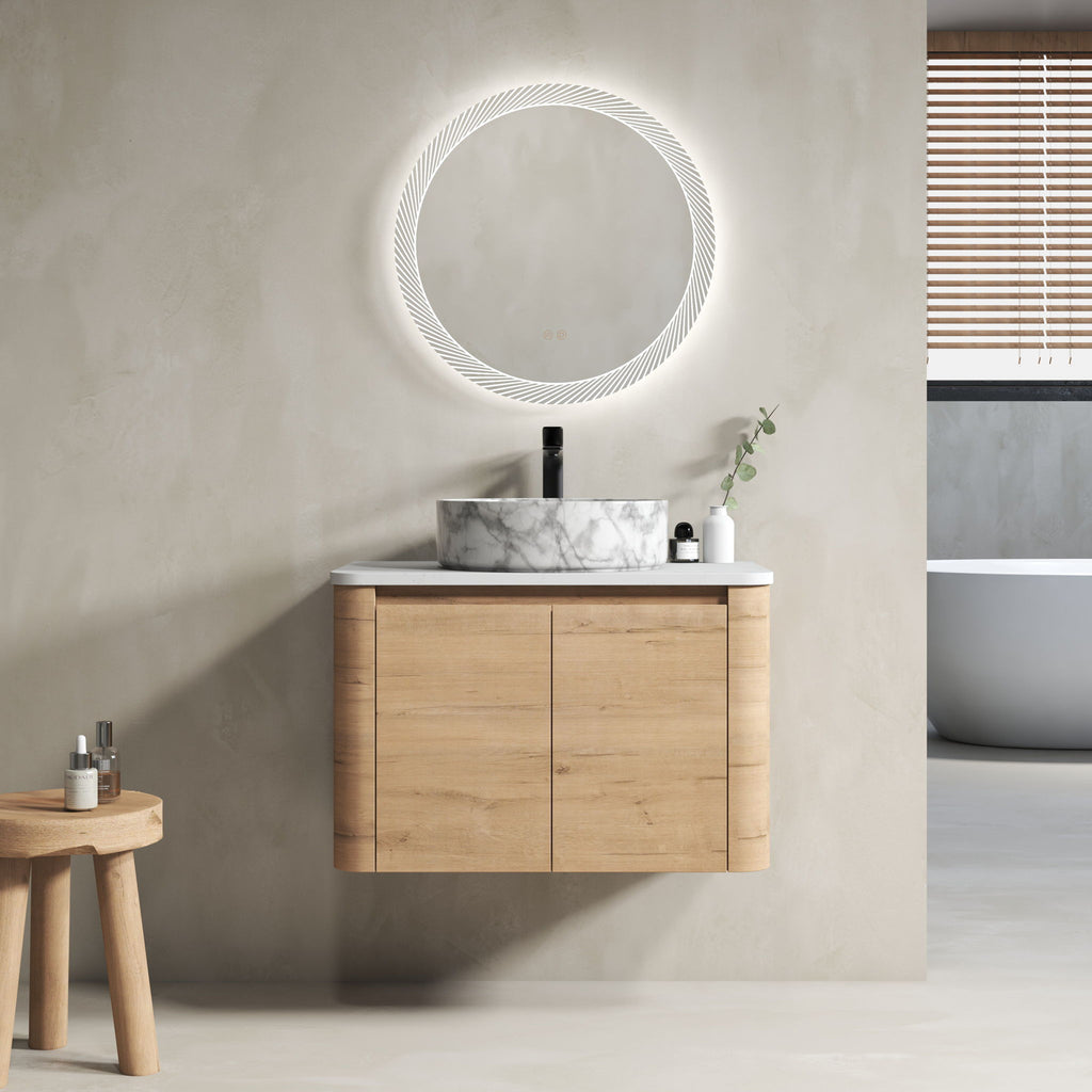 Wall Mounted Bathroom Vanity With Art Sink & 1 Soft Close Door