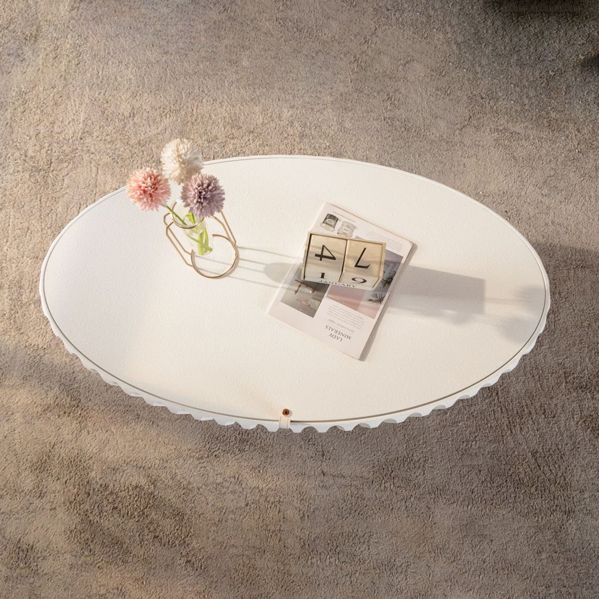 Fluted Storage Table With Lift Off Lid