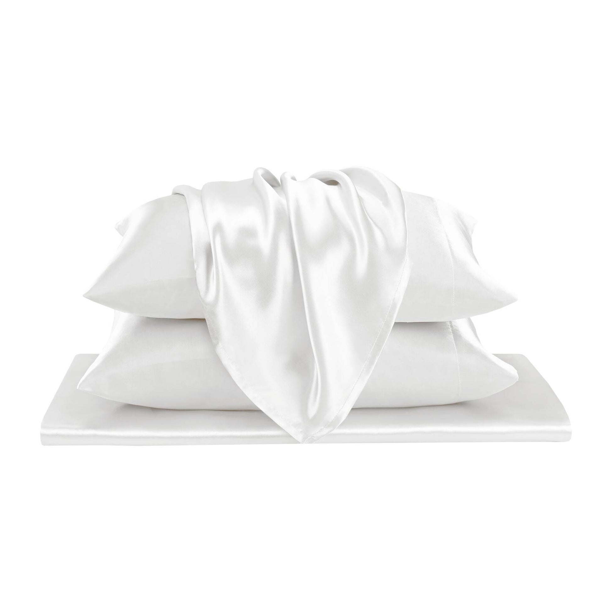 Satin - King Wrinkle Free Luxurious (Set of 6) - White