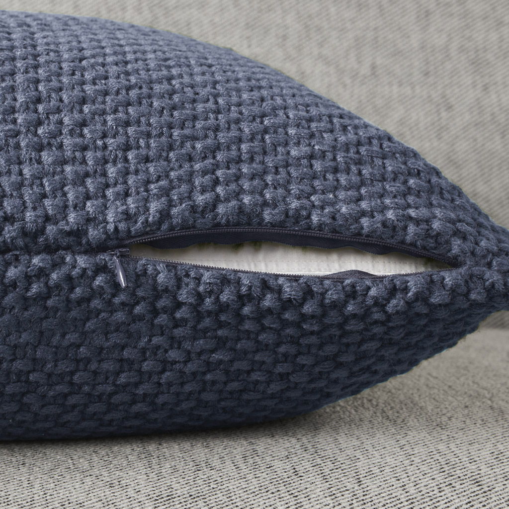 Bree Knit - Oblong Pillow Cover - Indigo