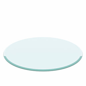 30" Round Tempered Glass Table Top Clear Glass 2 / 5" Thick Beveled Polished Edge - Transparent