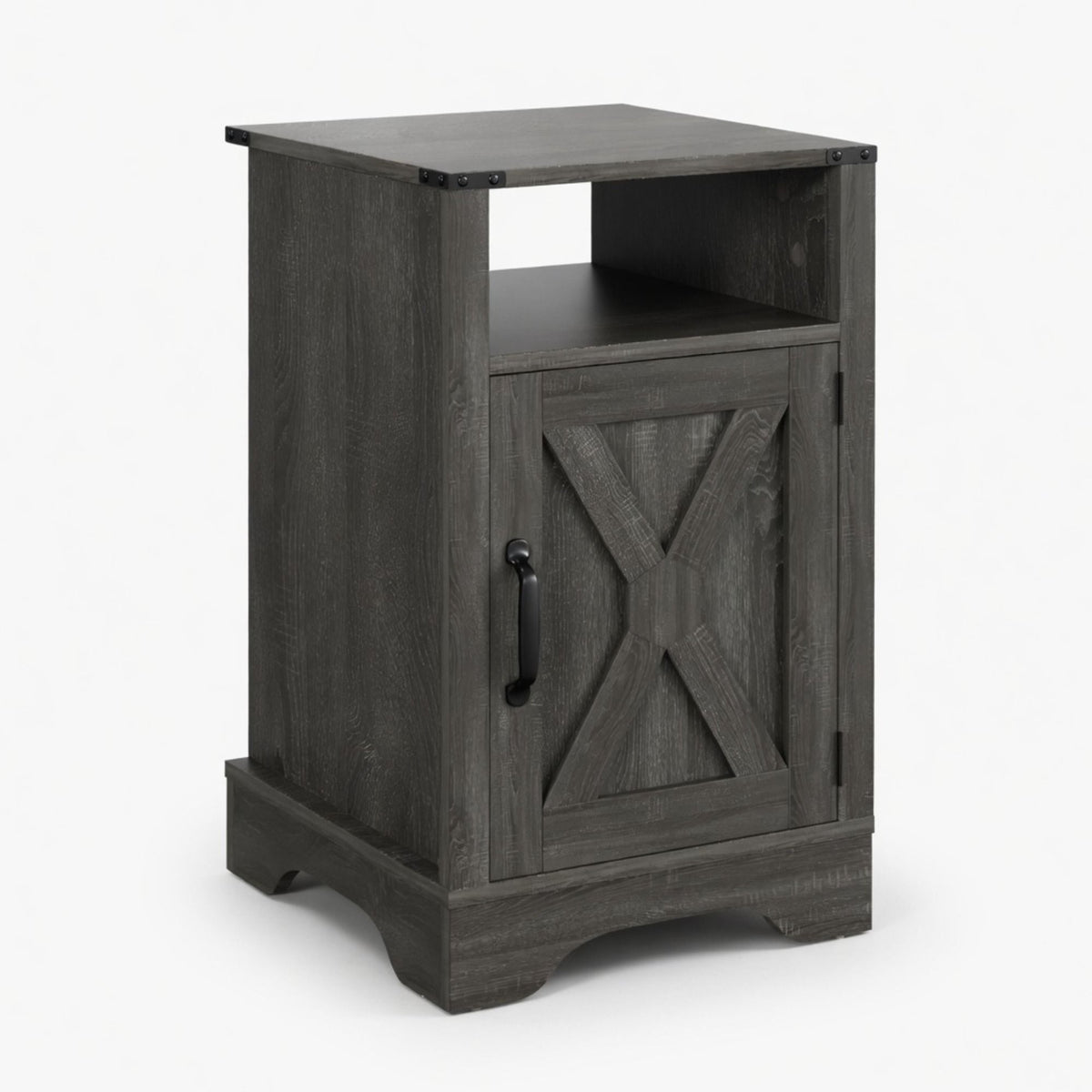 Farmhouse Nightstand, Charging Station & Storage