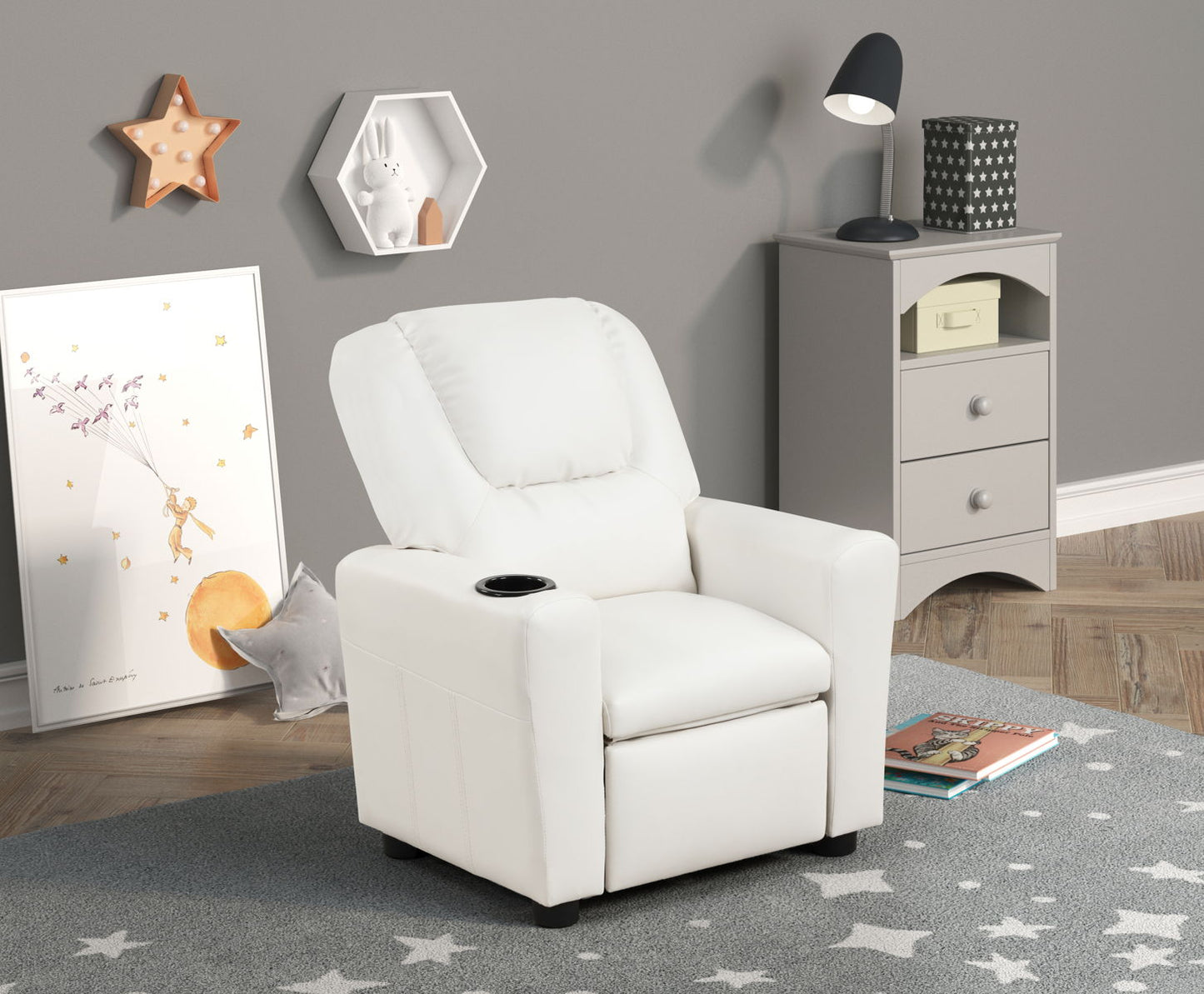 Marisa - PU Leather Kids Recliner Chair With Cupholder