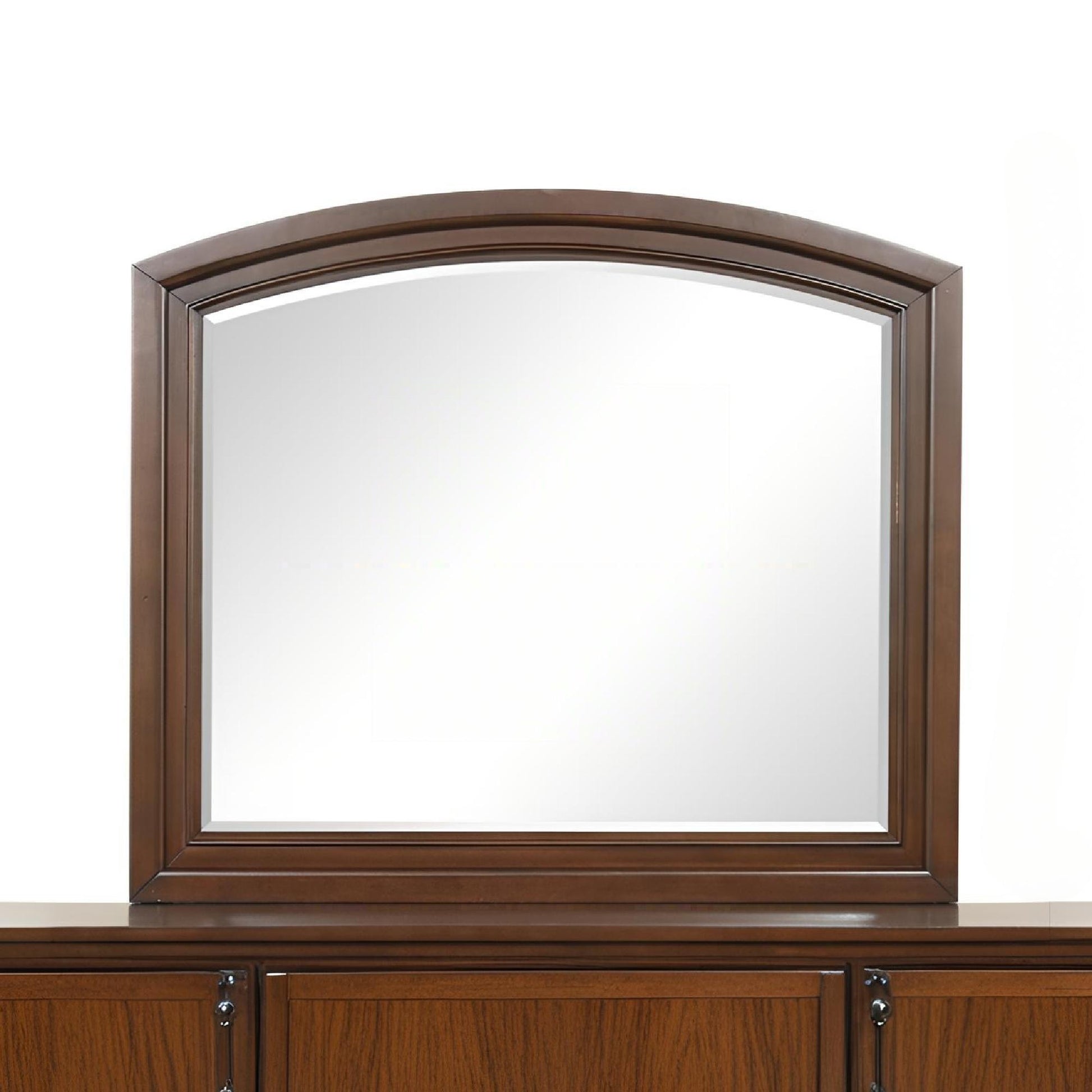Meade - Arch Mirror With Low Distortion Glass - Dark Cherry