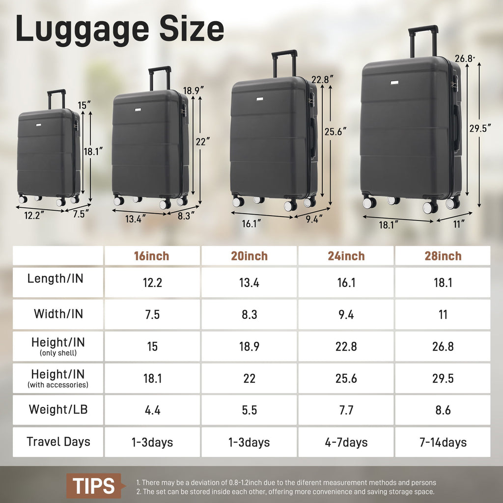 Hardshell Luggage Set 6 Piece With Duffel & Toiletry Bag