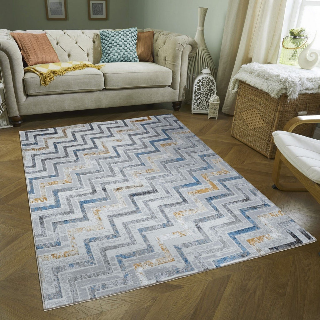 Nova - 7'10" X 9'10" Area Rug - White, Multi