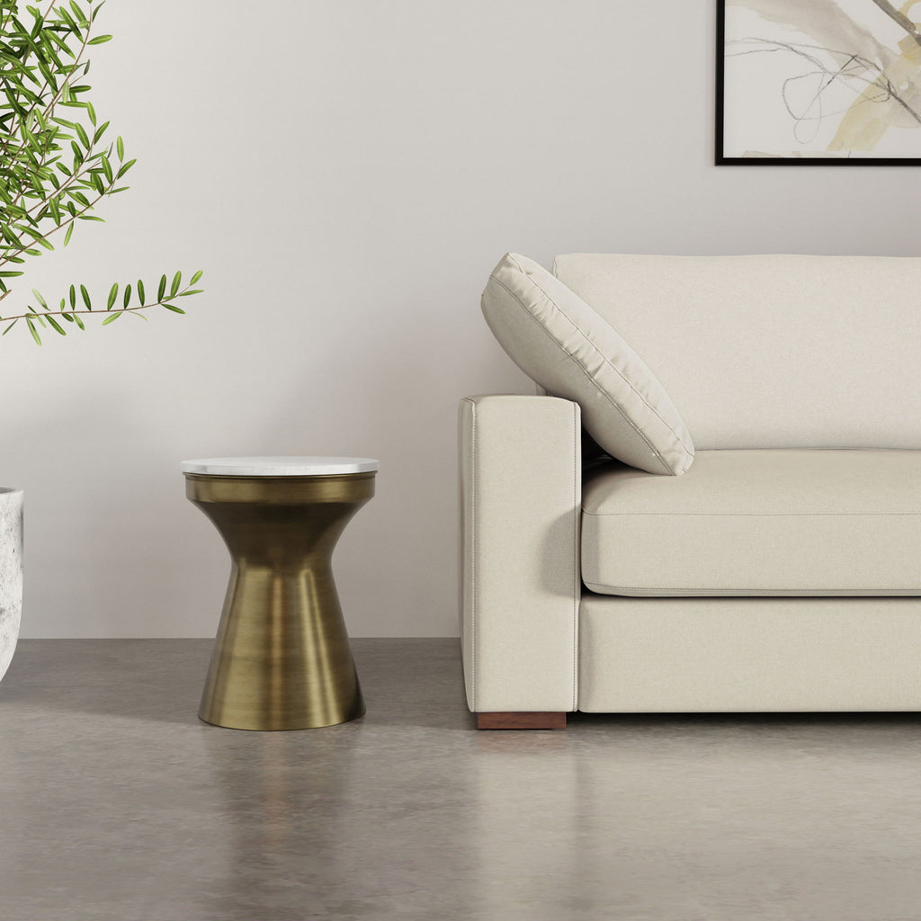 Raquel - Side Table - Antique Brass / White