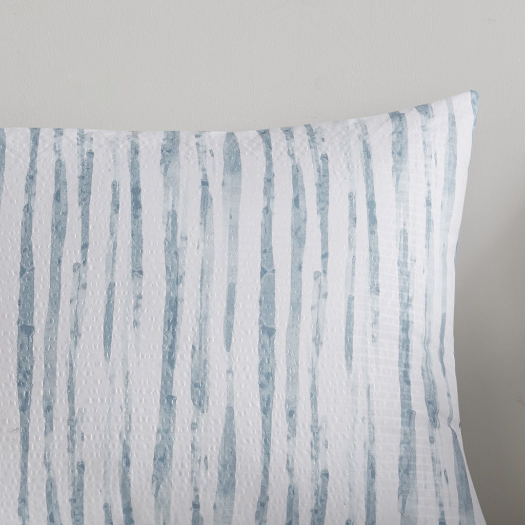 Brush Stroke - King 3 Piece Oversized Reversible Duvet Cover Mini Set - Blue