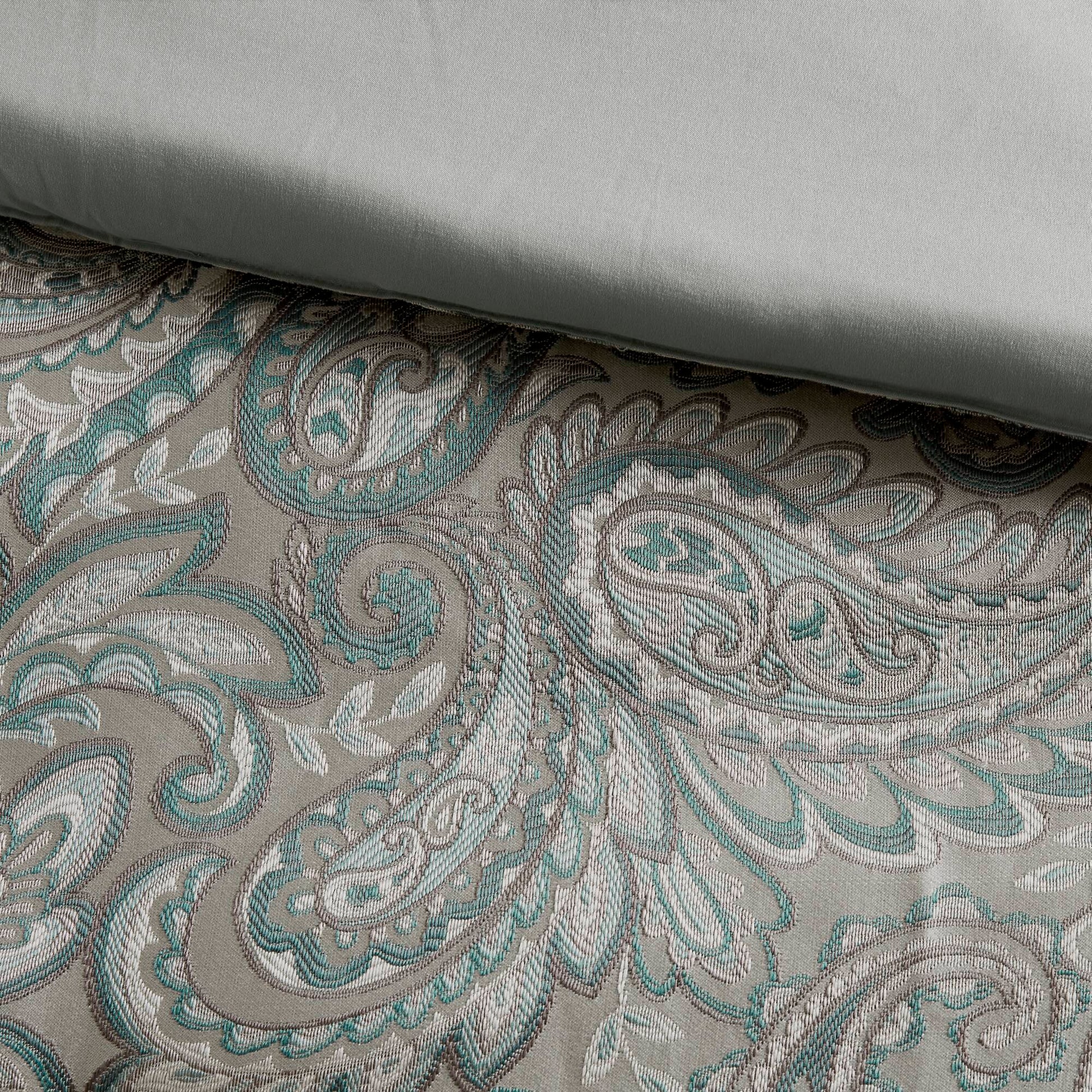 Aubrey - 12 Piece Comforter Set With Cotton Bed Sheets - Teal