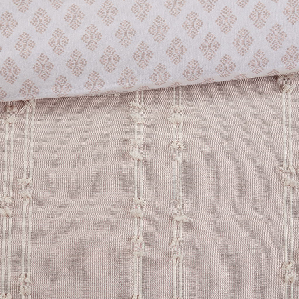 Kara - King 3 Piece Comforter Set - Blush