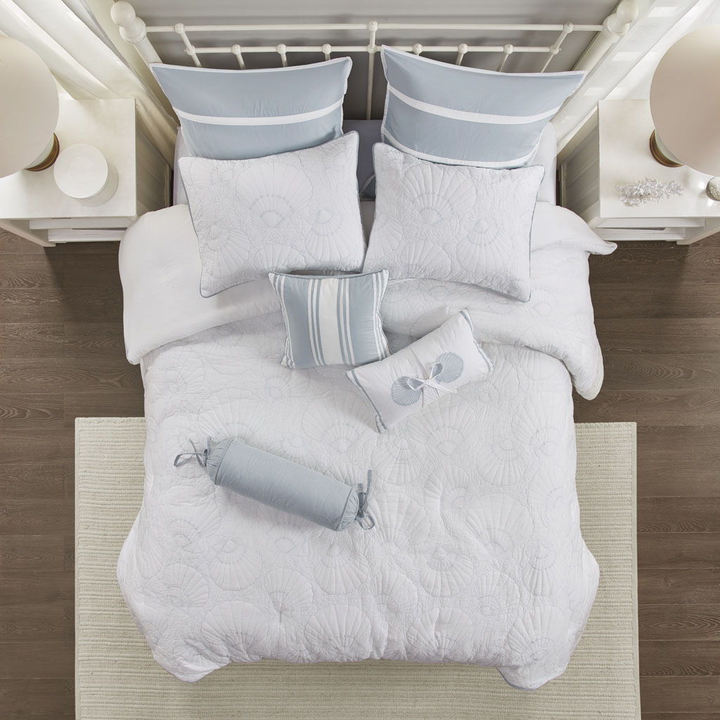 Crystal Beach - King Comforter Set - White