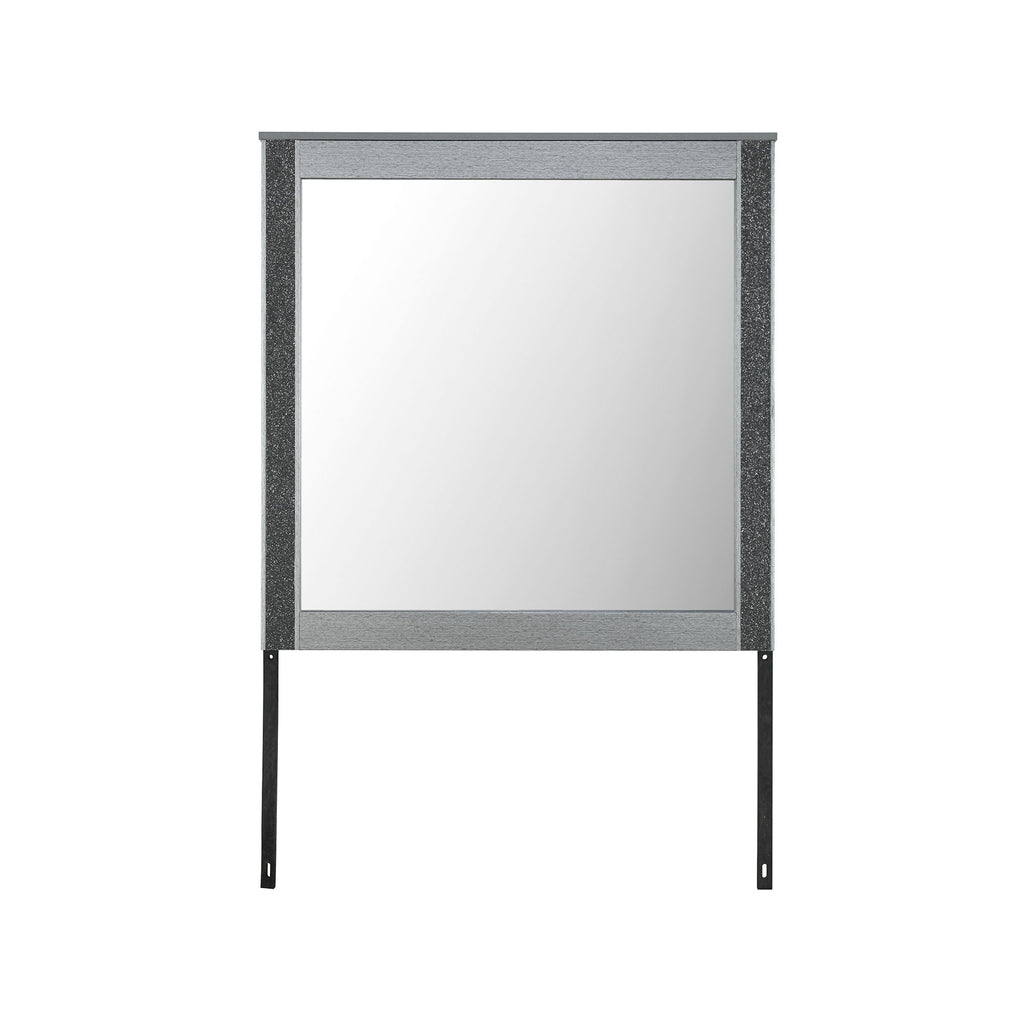 Lorenzo - Large Scale Mirror With Sleek Frame And Glittered Detailing - Silver