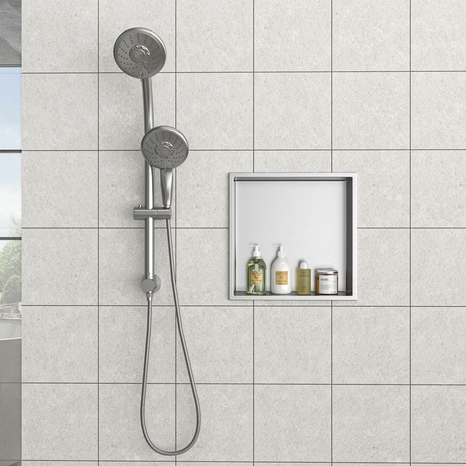 Stainless Steel Shower Niche With Seamless Design For Bathroom Storage