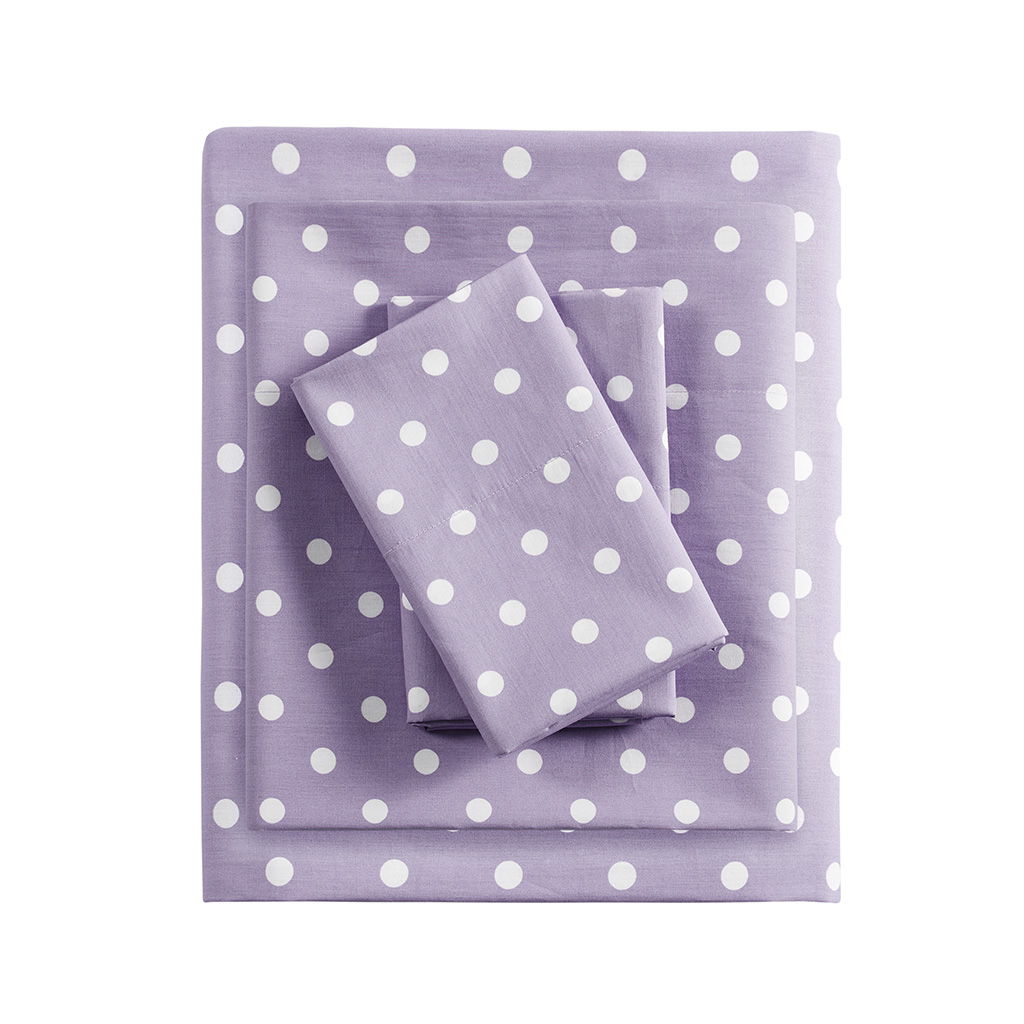 Polka Dot - Twin Sheet Set - Purple