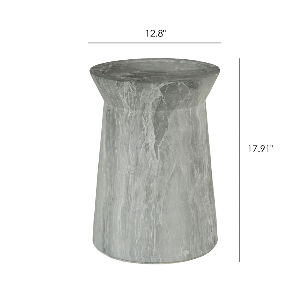 Round Outdoor End Table - Marble