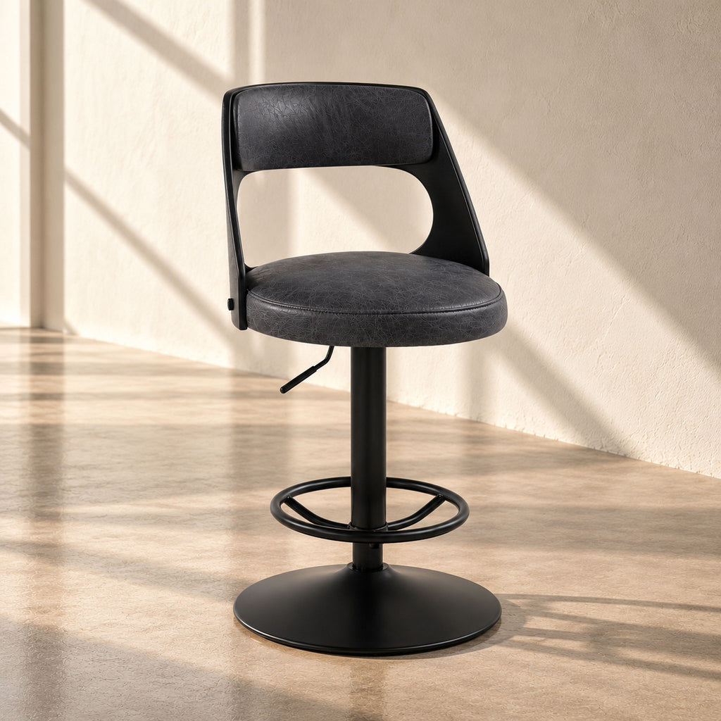 Sabi - Adjustable Stool With Swivel - Dark Brown