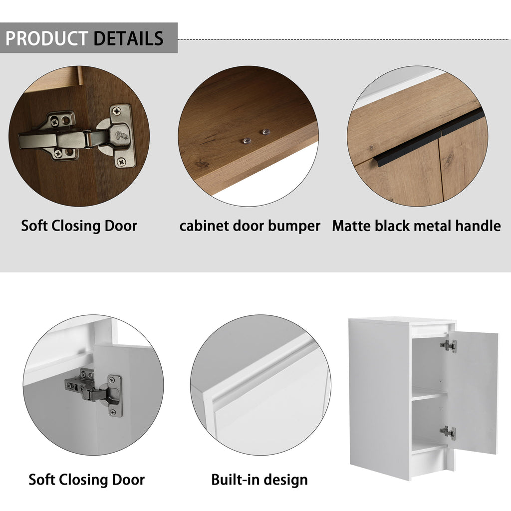 Freestanding Bathroom Vanity & Sink, Storage Cabinets, Soft Closing Doors
