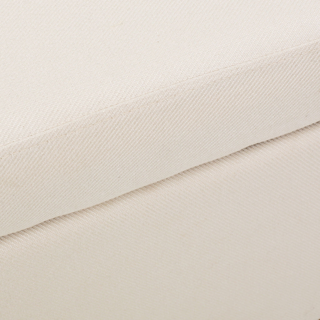 Upholstered Storage Ottoman With Nailhead Trim - Beige