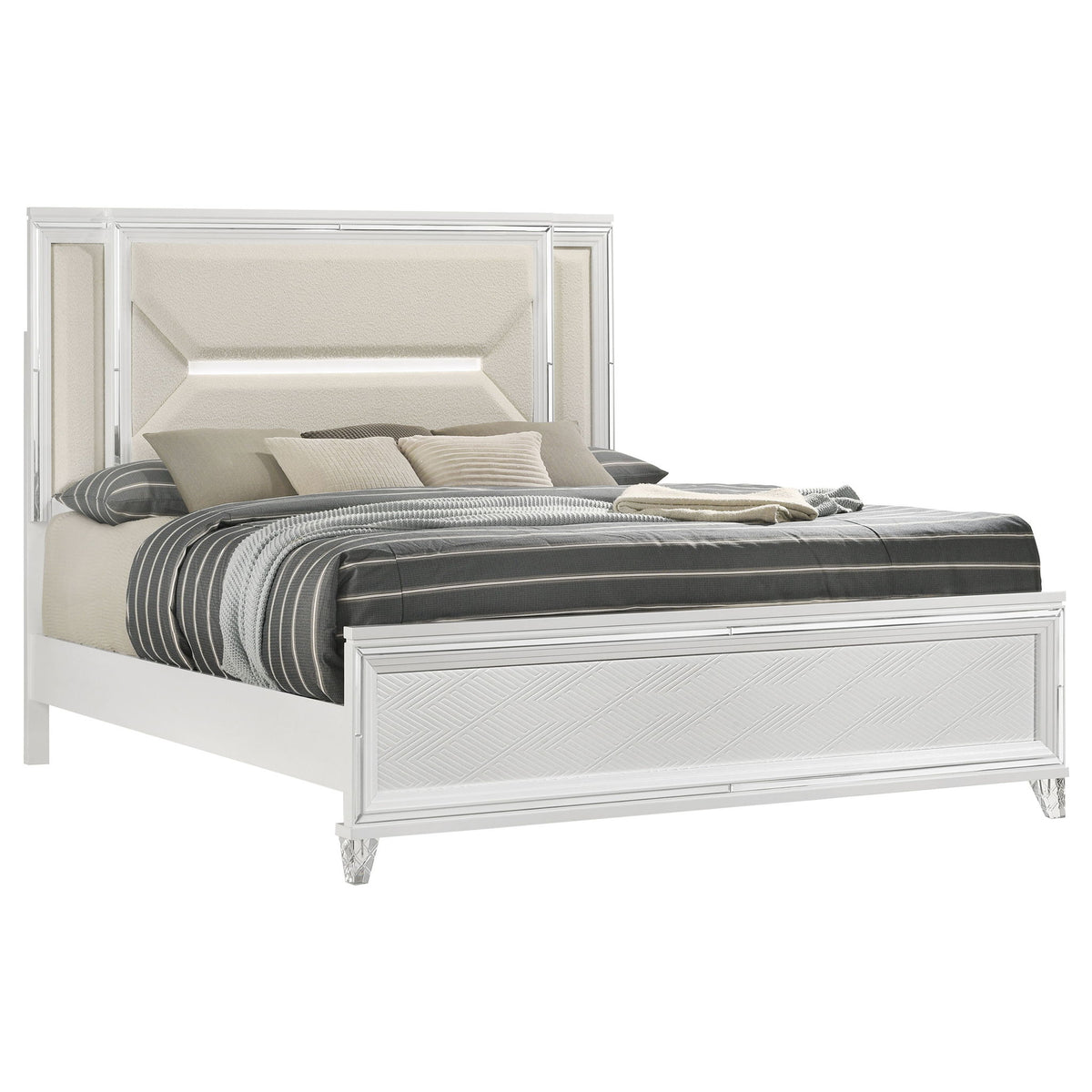 Panel Bed With LED Headboard