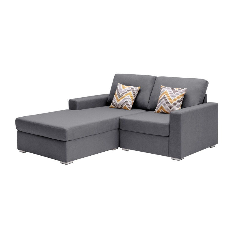 Nolan - Fabric 2-Seater Reversible Sofa With Pillows And Interchangeable Legs