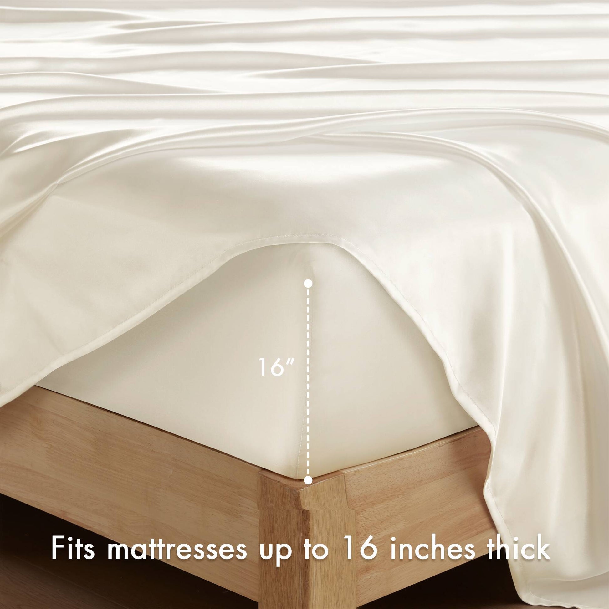 Satin - Wrinkle-Free Luxurious 6-Piece Sheet Set - Ivory