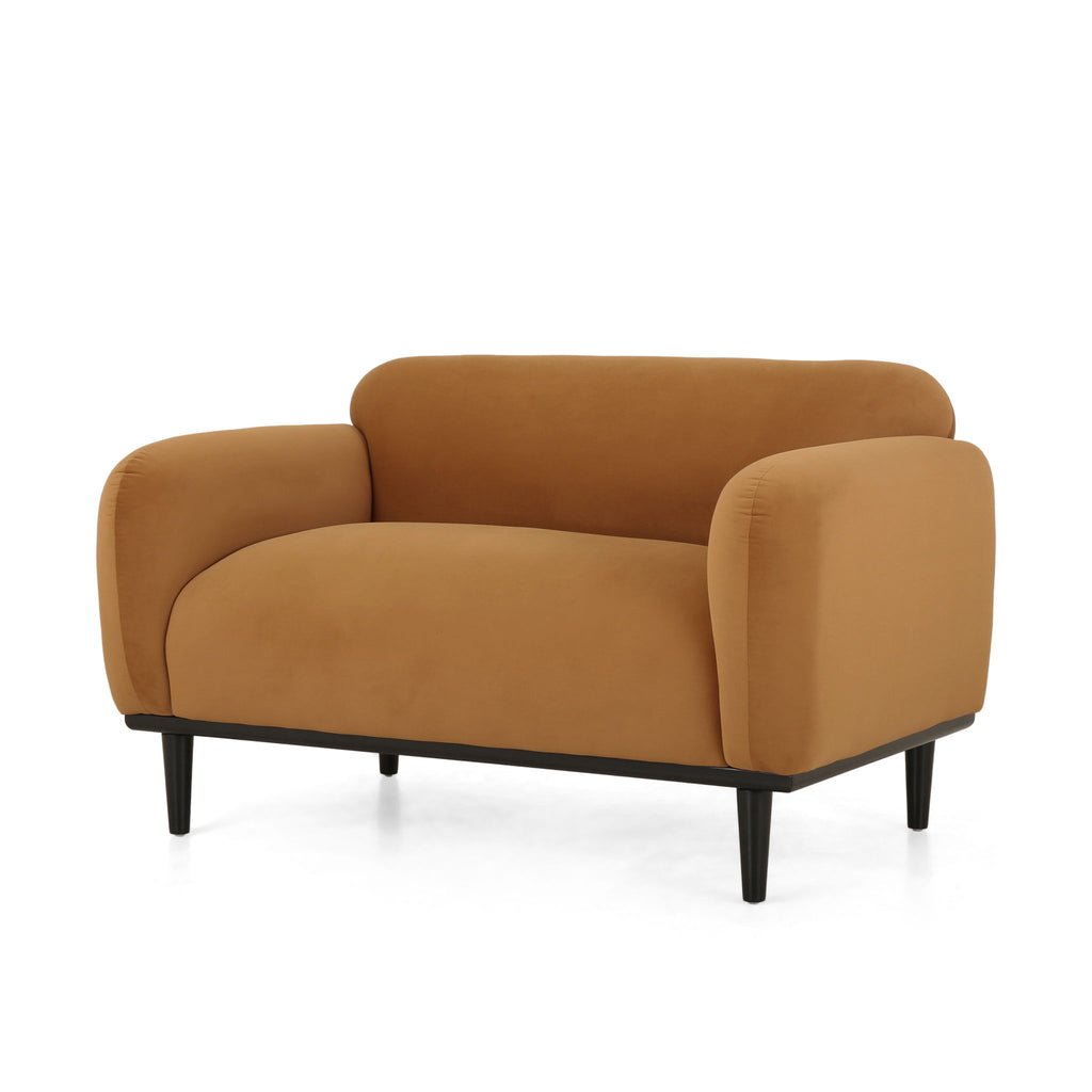 Sway - Upholstered Loveseat With Wood Legs And Round Arms