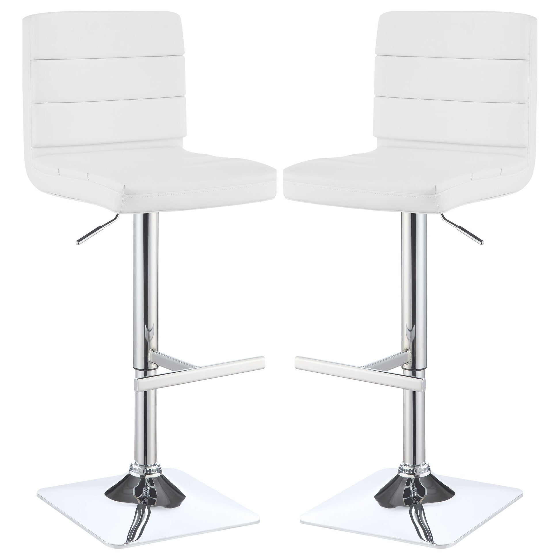 Fresco - Upholstered Adjustable Bar Stool (Set of 2) - White