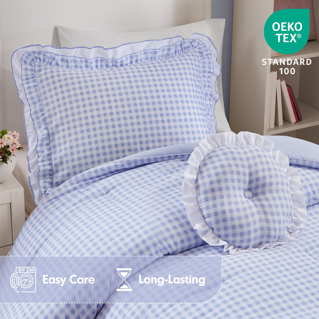 Rowena - Twin Comforter Set - Blue