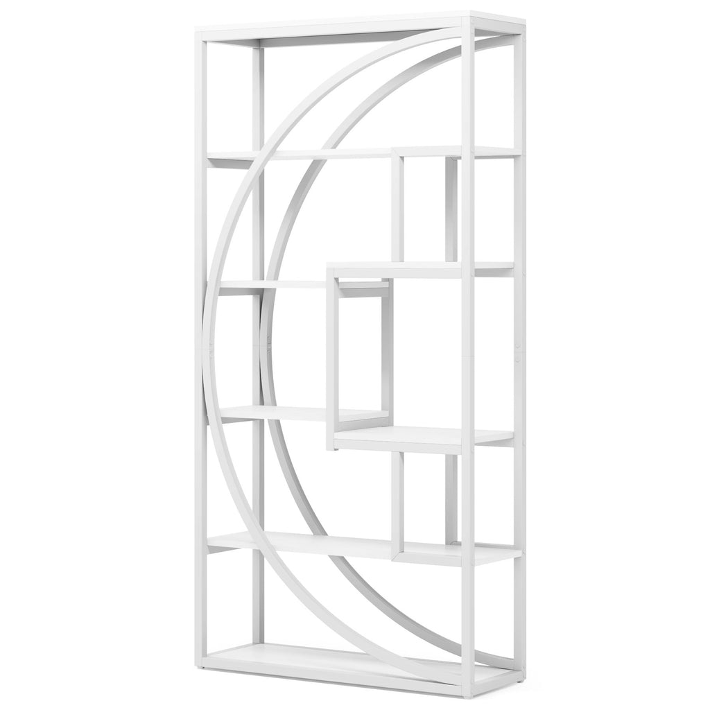 5 Tier Etagere Bookshelf With 8 Open Shelves Organizer For Living Room