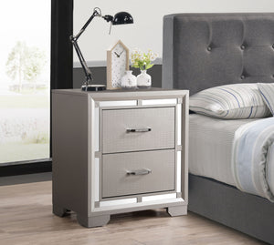 Elegant Nightstand - Silver Champagne