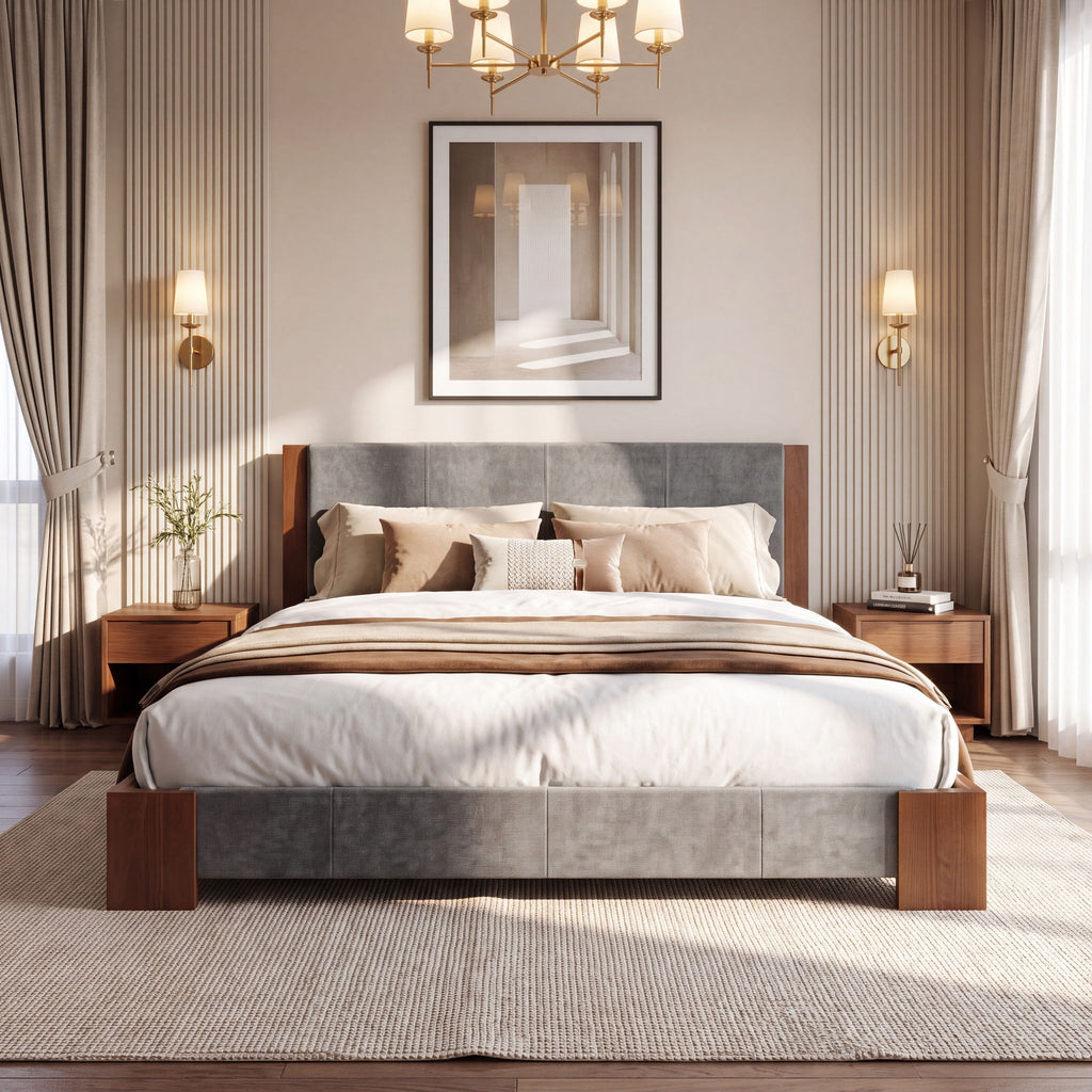 Upholstered Platform Bed Frame, No Box Spring Needed