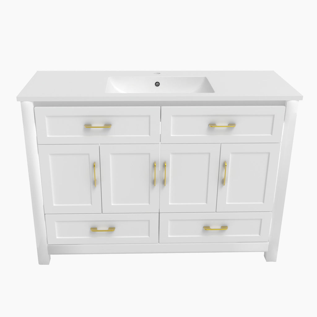 Bathroom Vanity With Sink Combo, 4 Soft Close Doors And 4 Drawers