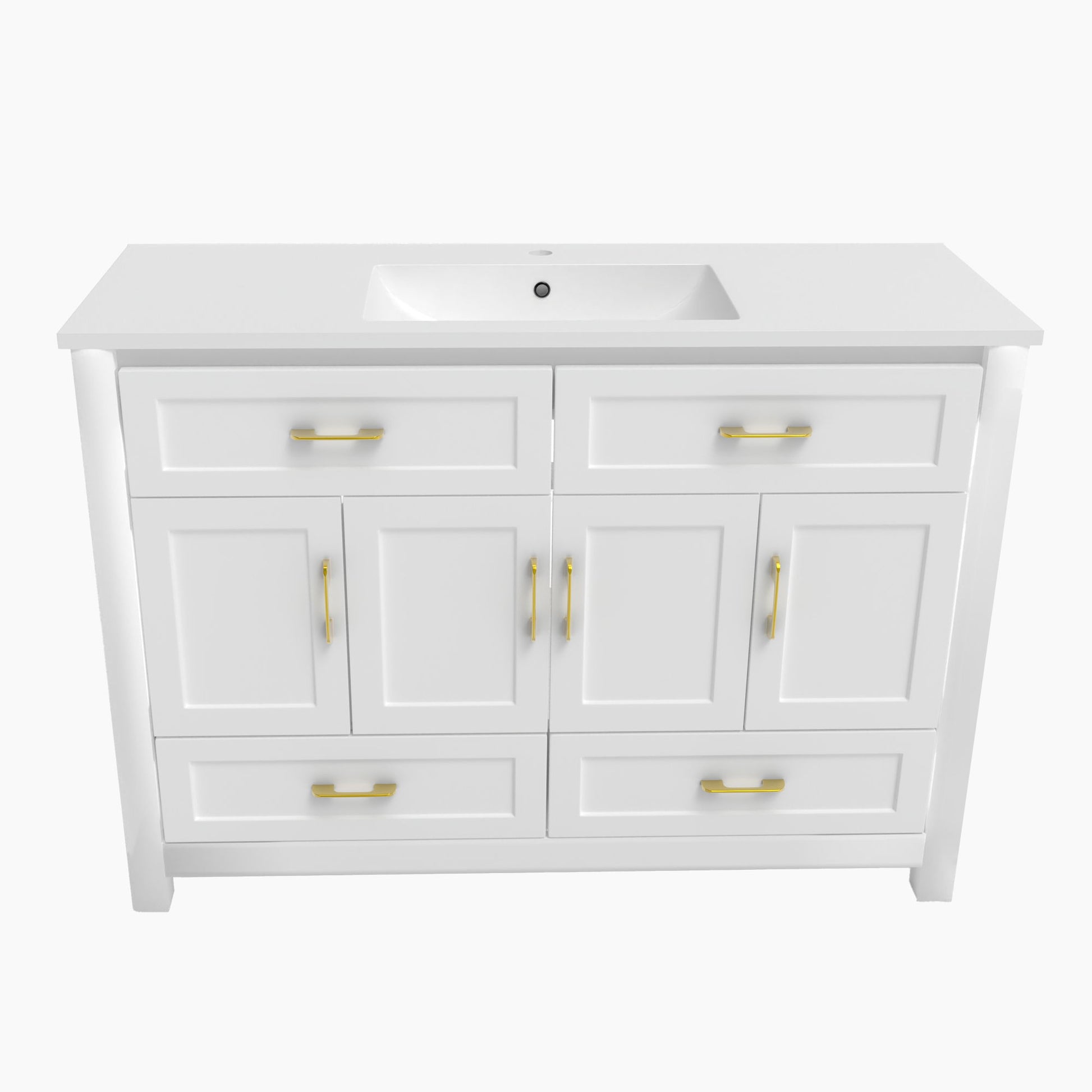 Bathroom Vanity With Sink Combo, 4 Soft Close Doors And 4 Drawers