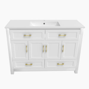 Bathroom Vanity With Sink Combo, 4 Soft Close Doors And 4 Drawers