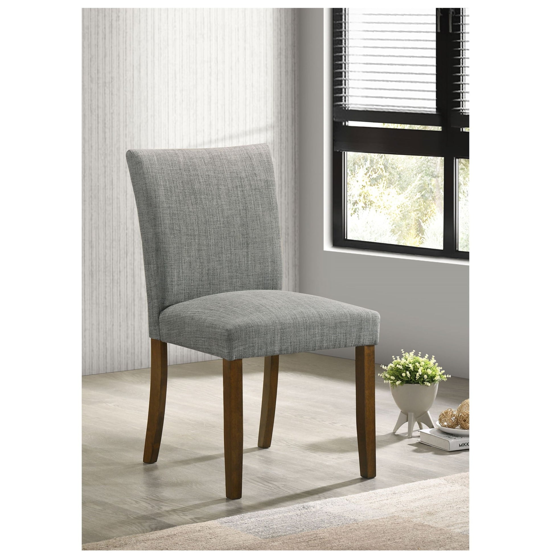 Luxe Upholstered Dining Side Chairs With Gently Curved Back (Set of 2)